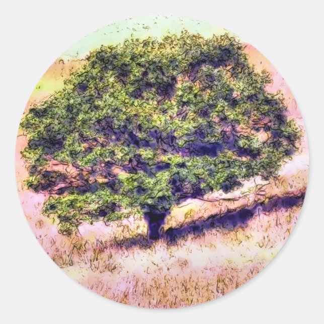 TREES CLASSIC ROUND STICKER (Front)