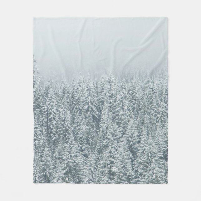 TREES COVERING SNOW FLEECE BLANKET (Front)