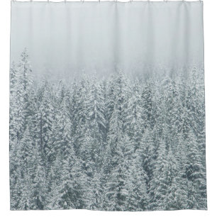 TREES COVERING SNOW SHOWER CURTAIN