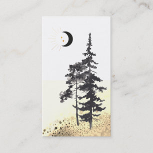 *~* Trees Crescent Moon Gold Stars Moon Beams Business Card