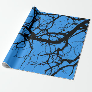 Tree's dark branches wrapping paper