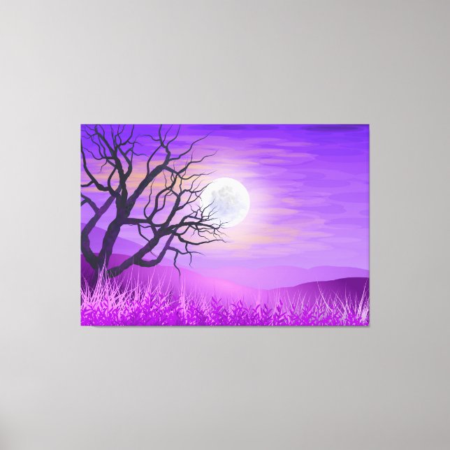 TREES DREAMY LANDSCAPE STRETCHED CANVAS ART PRINT (Front)
