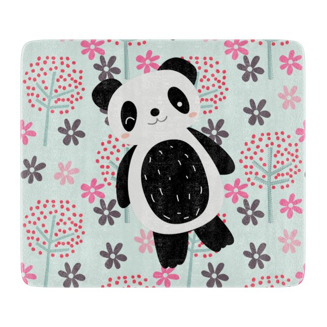 Trees, Flowers, and Panda Bears Cutting Board (Front)