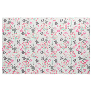 Trees, Flowers, and Panda Bears Fabric