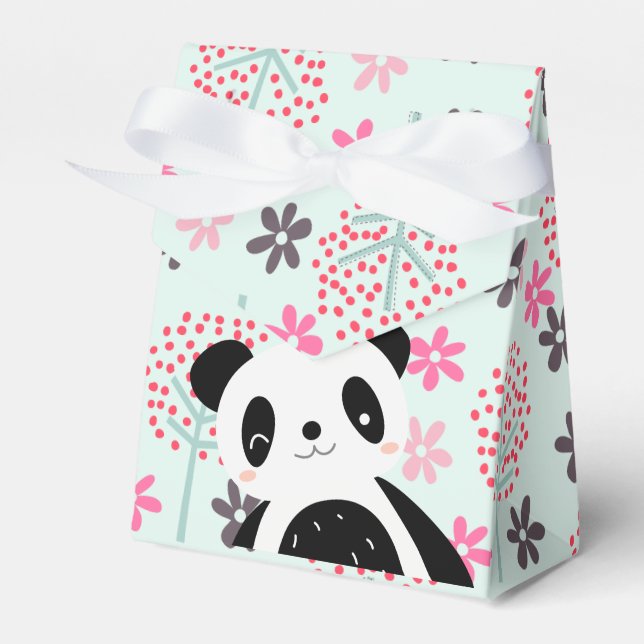 Trees, Flowers, and Panda Bears Favour Box (Front Side)