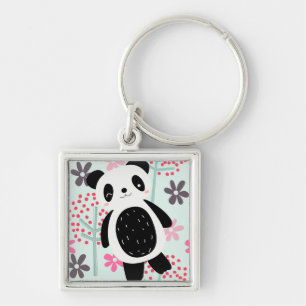 Trees, Flowers, and Panda Bears Key Ring