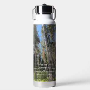 Trees Forest Woods Thoreau Inspirational Quote Water Bottle