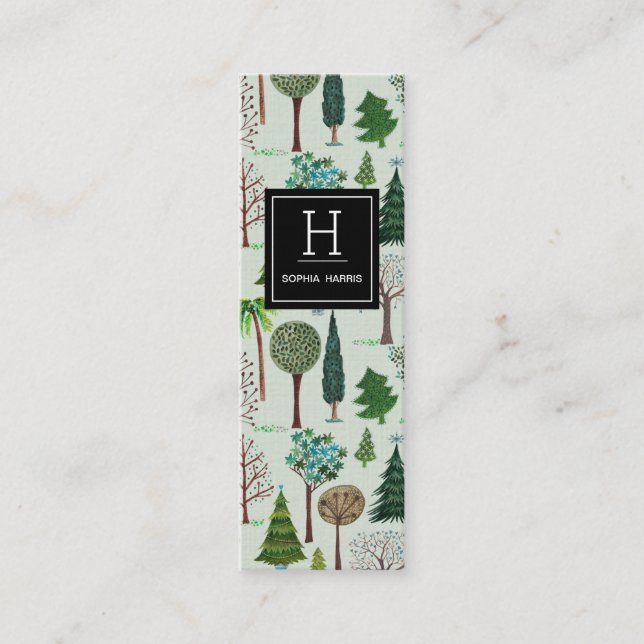 Trees Forrest Pattern | Gardener Business Cards (Front)
