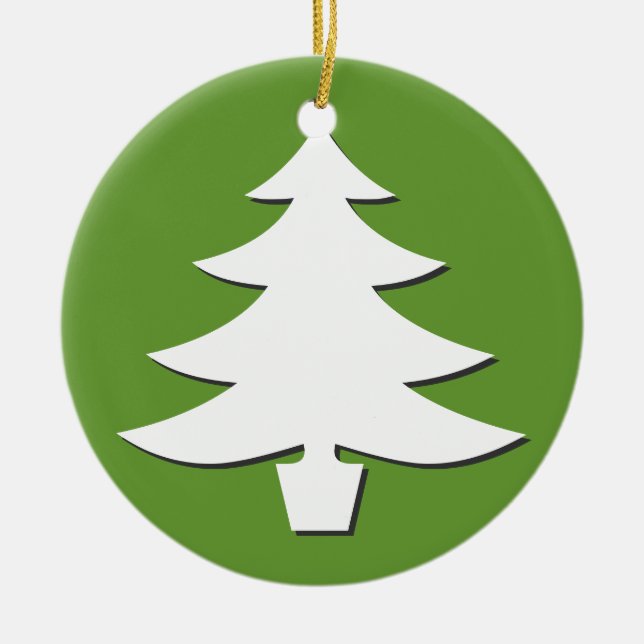 trees - green ceramic tree decoration (Front)