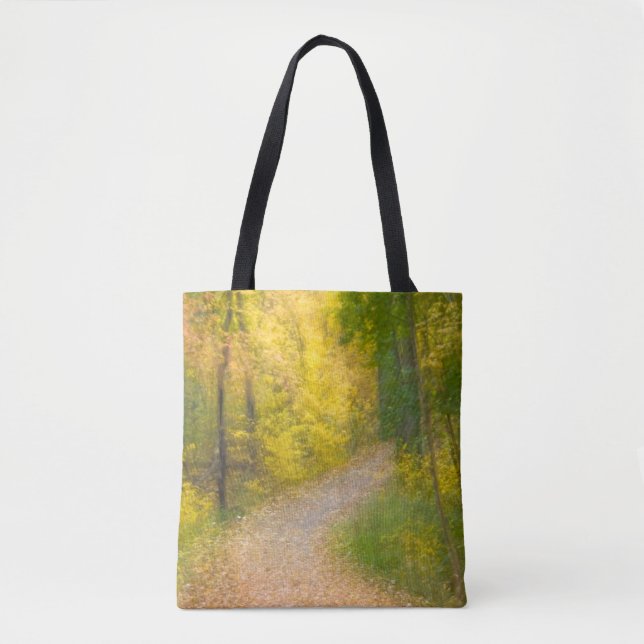 Trees in Autumn Colours and Leaf-Covered Pathway Tote Bag (Front)