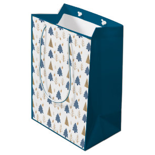 Trees in Blue and Gold Medium Gift Bag