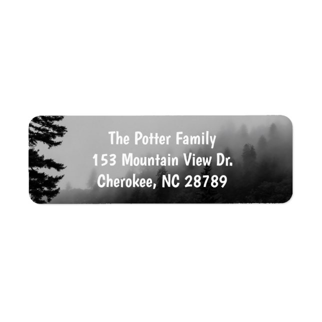 Trees in Fog Return Address Labels (Front)