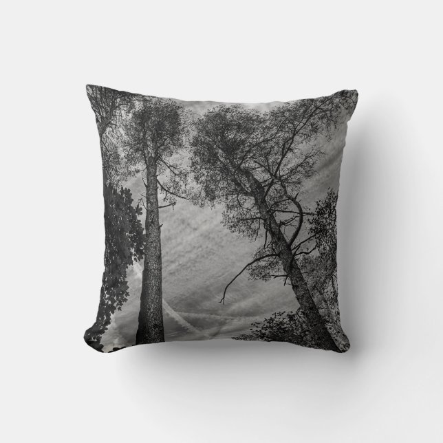 Trees in Forest Throw Pillow (Front)