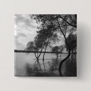 Trees in lake 15 cm square badge