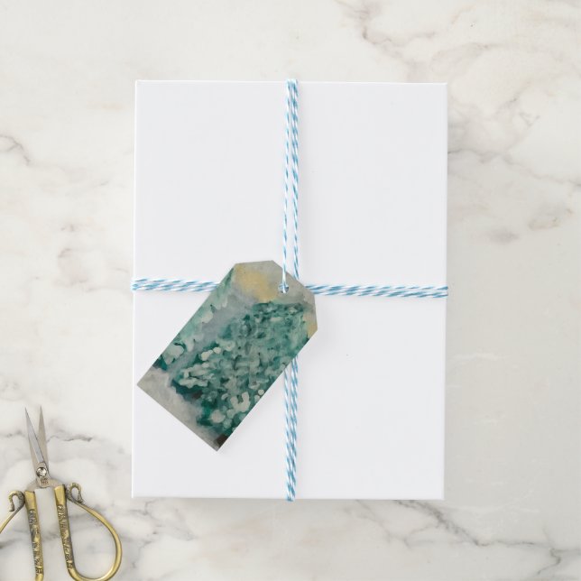 Trees in snow gift tags (With Twine)