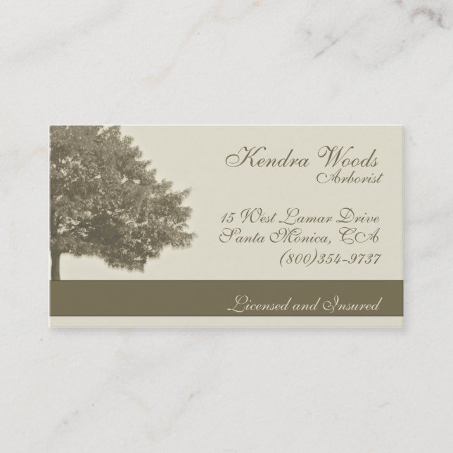 Trees in Tan Business Card (Front)