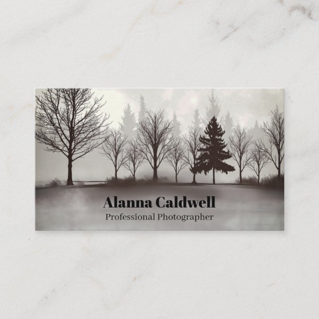 Trees in the Mist Photographer Artist Business Card (Front)
