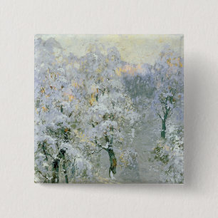 Trees in Wintry Silver, 1910 15 Cm Square Badge