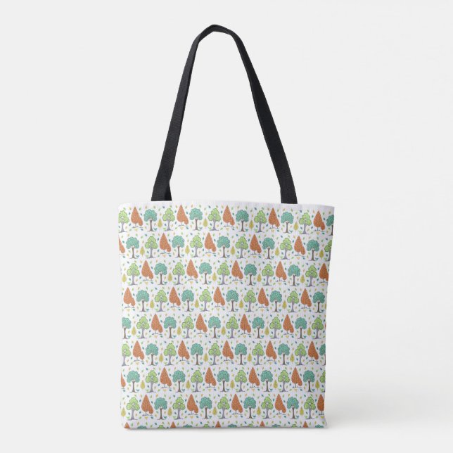 Trees Leaves Birds Tote Bag (Back)