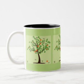 Trees made of letters Two-Tone coffee mug
