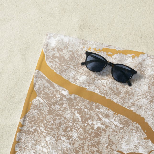 Trees Map 1 Beach Towel (In Situ)