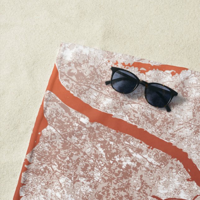 Trees Map 2 Beach Towel (In Situ)