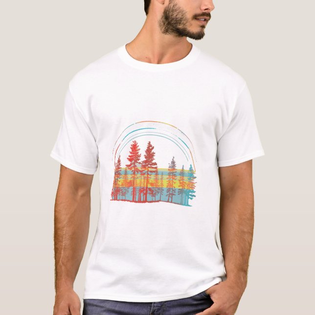 Trees Nature Forest Mounta T-Shirt (Front)