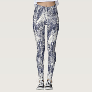 trees NC blue leggings