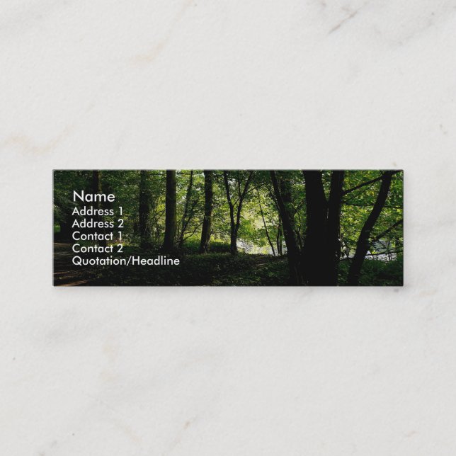 Trees near the River Taff Mini Business Card (Front)