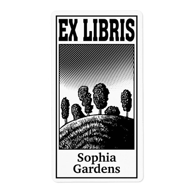 Trees On a Hill Ex Libris (Front)