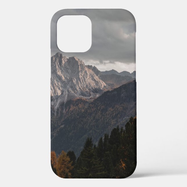 TREES ON MOUNTAINS UNDER GREY SKY Case-Mate iPhone CASE (Back)