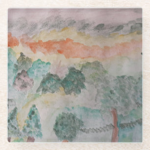 Trees On The Bay Glass Coaster