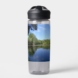 Trees on the river - part of the reflection series water bottle