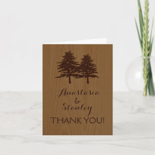 Trees on wood woodland wedding Thank You