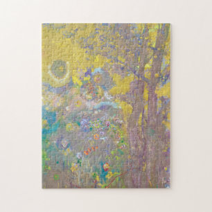 Trees on Yellow Background, Redon Jigsaw Puzzle