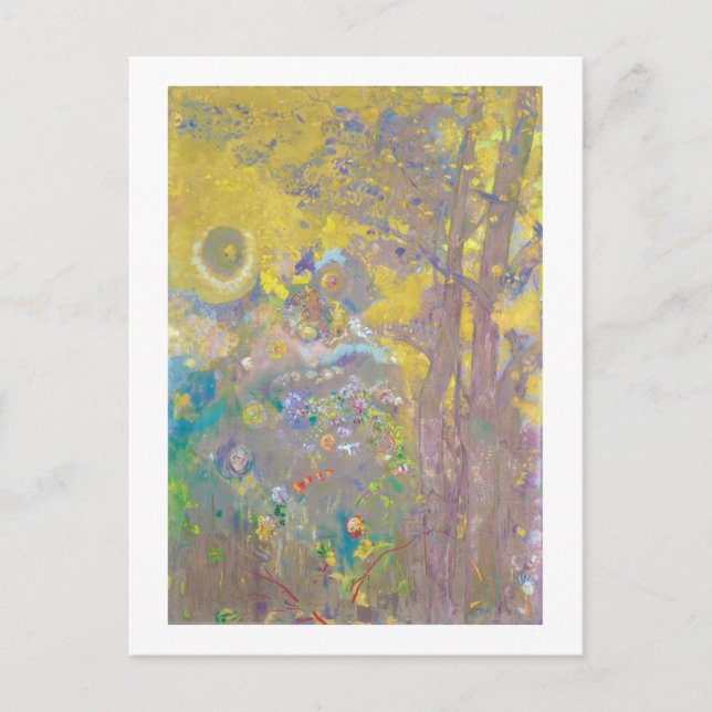 Trees on Yellow Background, Redon Postcard (Front)