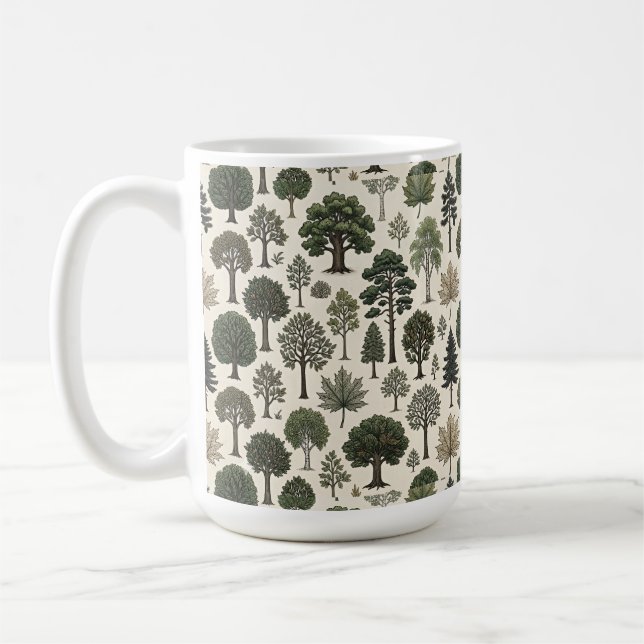 Trees Pattern Coffee Mug (Left)