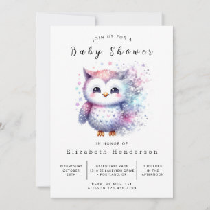 Trees Printable Owl Baby Shower Invitation