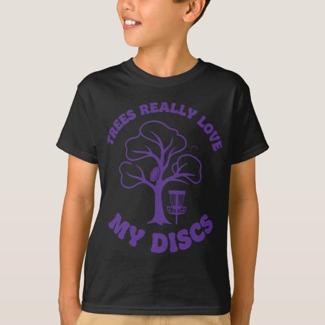 Trees Really Love My Discs Funny Disc Golf  T-Shirt (Front)