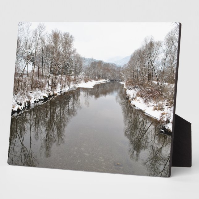 Trees Reflecting in River Plaque (Side)
