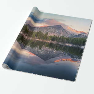 TREES REFLECTING ON CALM LAKE WRAPPING PAPER