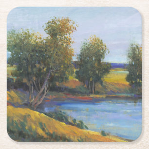 Tree's Reflection II Square Paper Coaster
