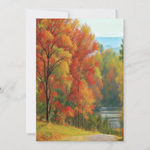 Trees River Colourful Autumns Wend Timeless Art Holiday Card