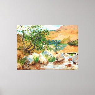 Trees Rocks Mountain View Canvas Print
