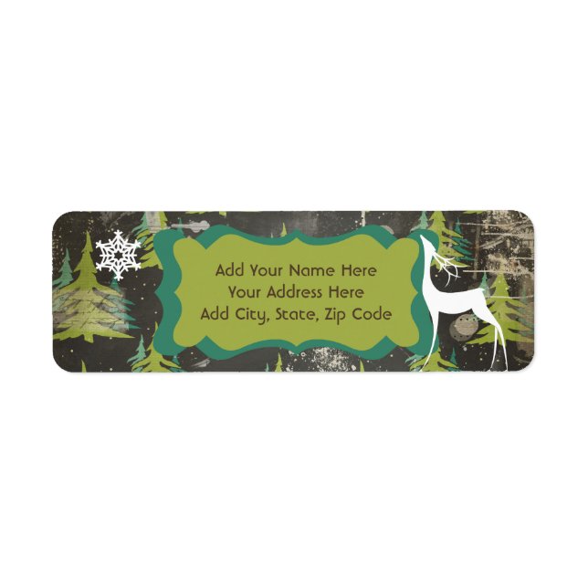 Trees Starry Night Return Address Labels (Front)