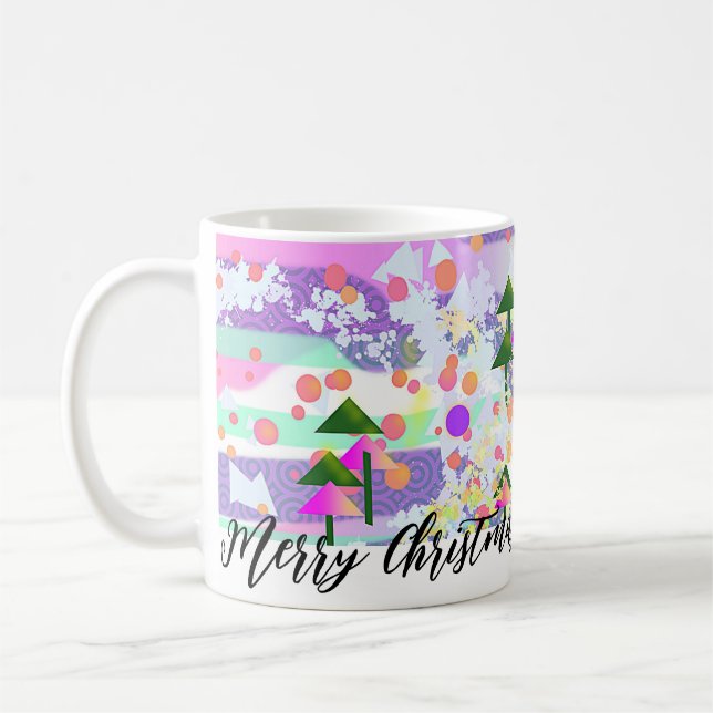 TREES STARS Merry Christmas  Coffee Mug (Left)