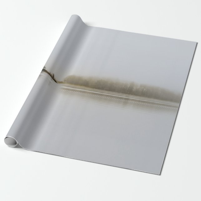 TREES SURROUNDED BY BODY OF WATER AND FOGS DURING  WRAPPING PAPER (Unrolled)