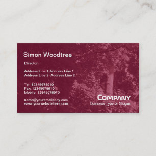 Trees Texture - Crimson Maroon Business Card