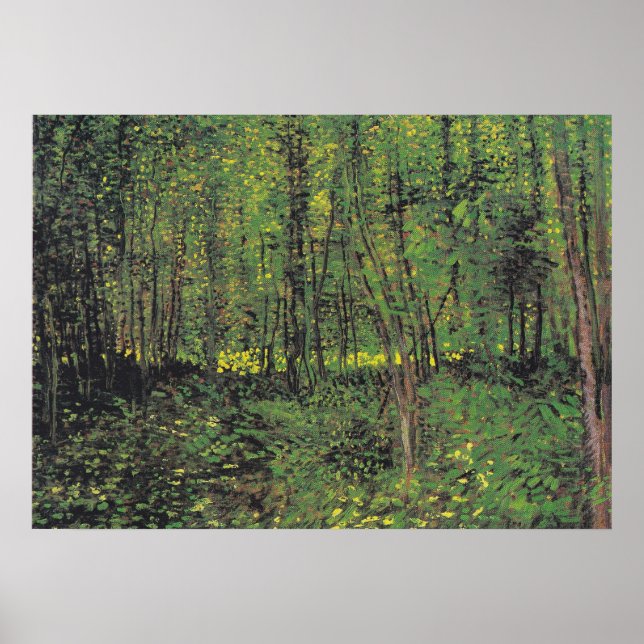 Trees & Undergrowth by Van Gogh Poster (Front)