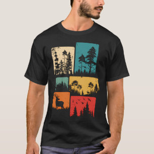 Trees Wildlife Nature Outdoor Vintage Forest T-Shirt